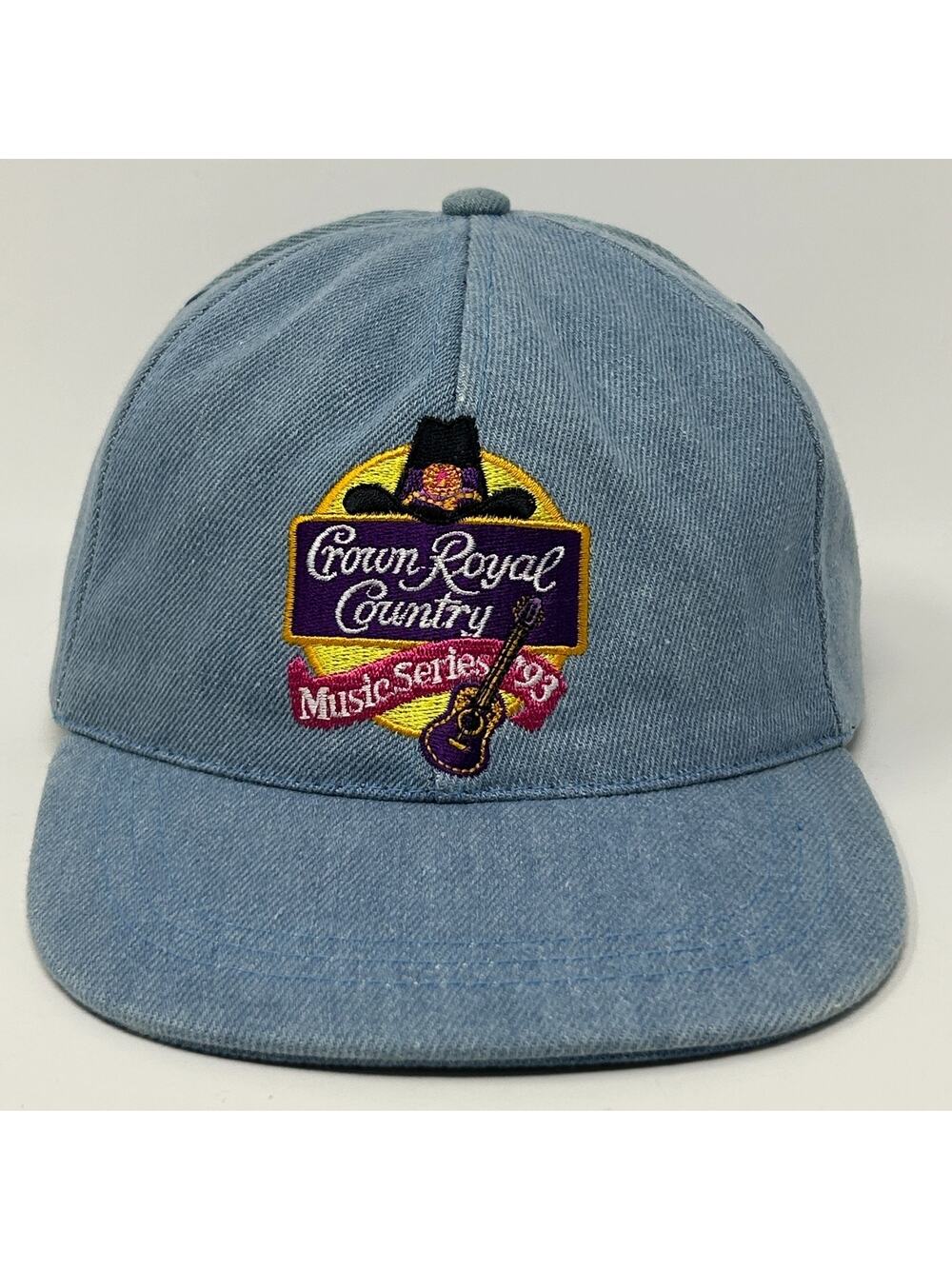 Vintage 90s Crown Royal Country Music Series 93 Hat Cap Western Strapback Blue